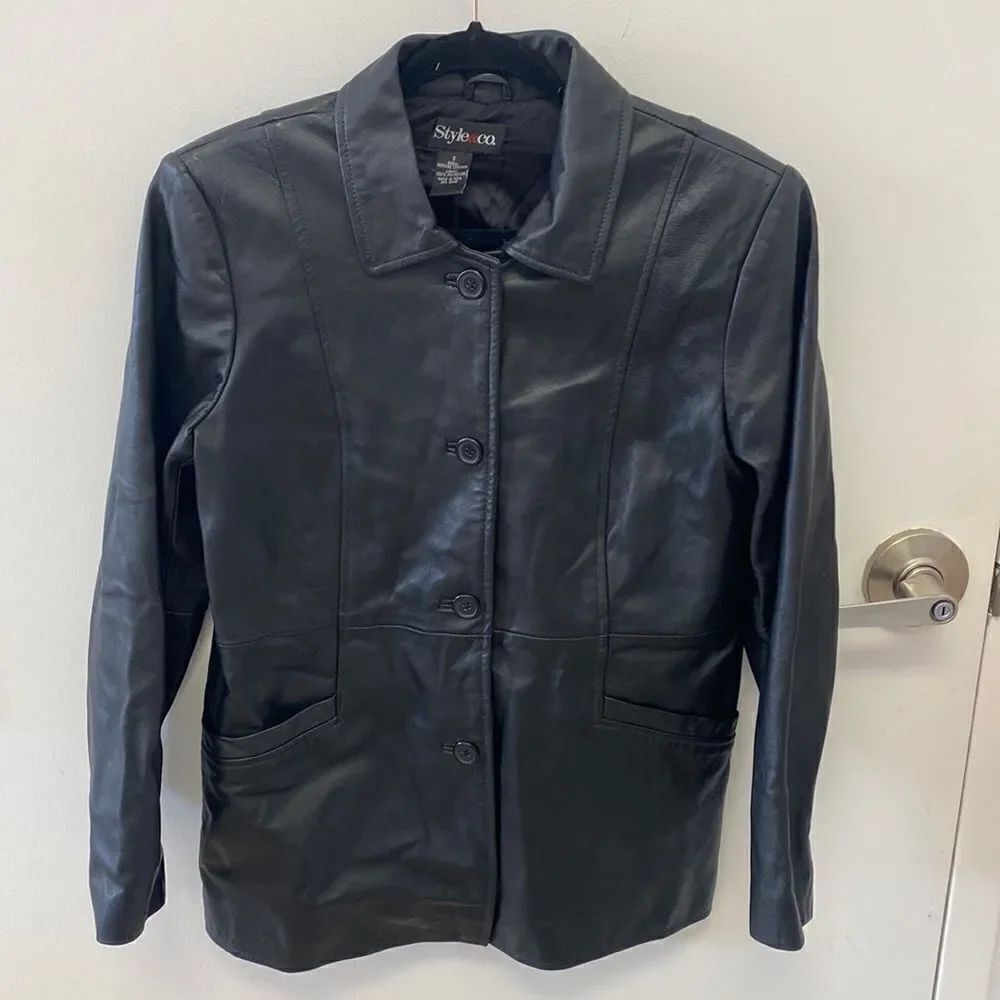 Style & Co Leather Jacket‎ - Picture 1 of 5